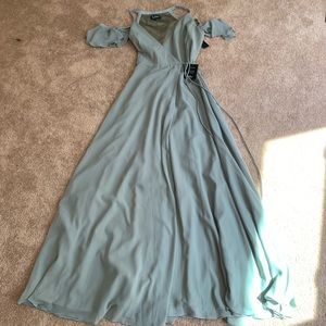 Cold Shoulder Wrap Maxi Dress